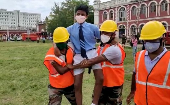 Mock Drill on Earth Quake held in Umakanta Academy, Agartala Mock Drill on Earth Quake held in Umakanta Academy, Agartala